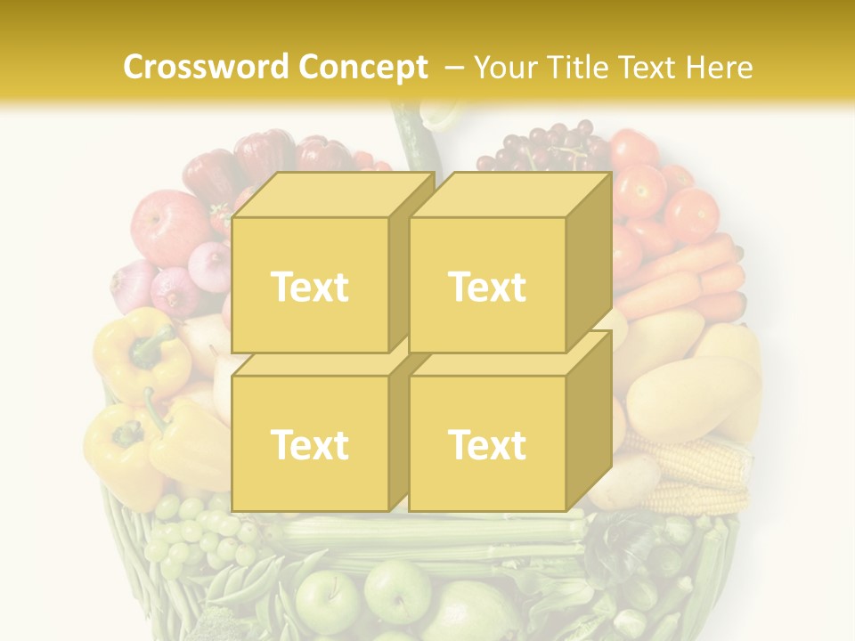 A Group Of Fruits And Vegetables Arranged In The Shape Of A Brain PowerPoint Template