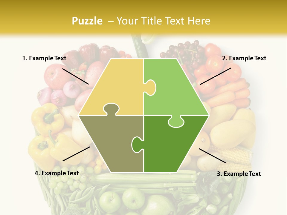 A Group Of Fruits And Vegetables Arranged In The Shape Of A Brain PowerPoint Template
