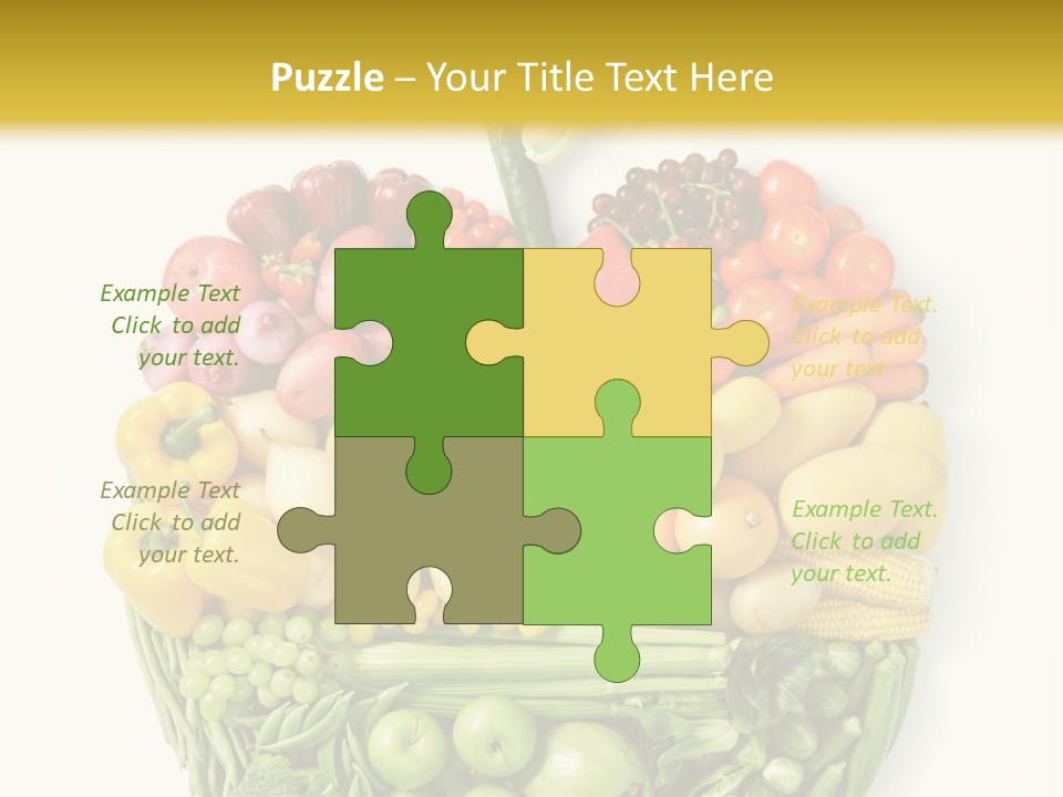 A Group Of Fruits And Vegetables Arranged In The Shape Of A Brain PowerPoint Template