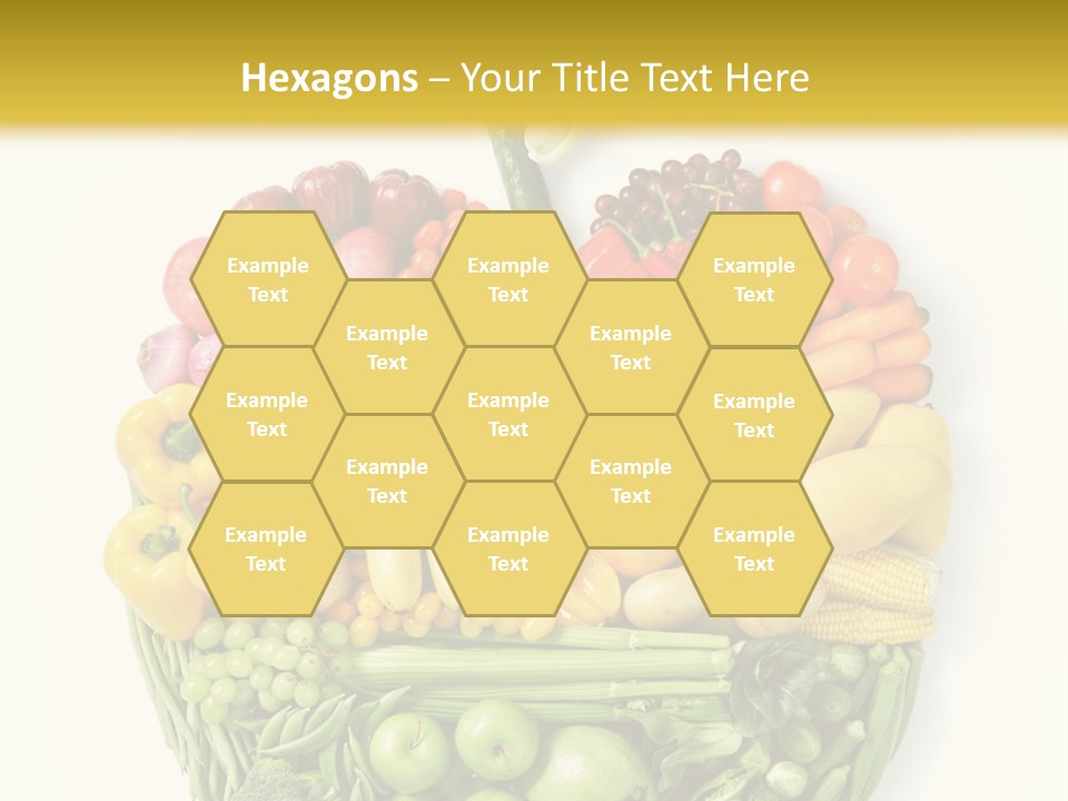 A Group Of Fruits And Vegetables Arranged In The Shape Of A Brain PowerPoint Template