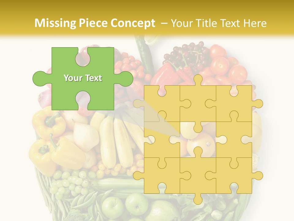 A Group Of Fruits And Vegetables Arranged In The Shape Of A Brain PowerPoint Template