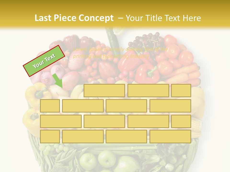 A Group Of Fruits And Vegetables Arranged In The Shape Of A Brain PowerPoint Template