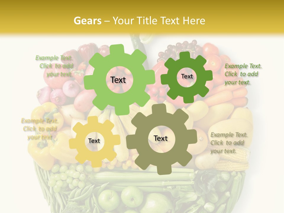 A Group Of Fruits And Vegetables Arranged In The Shape Of A Brain PowerPoint Template