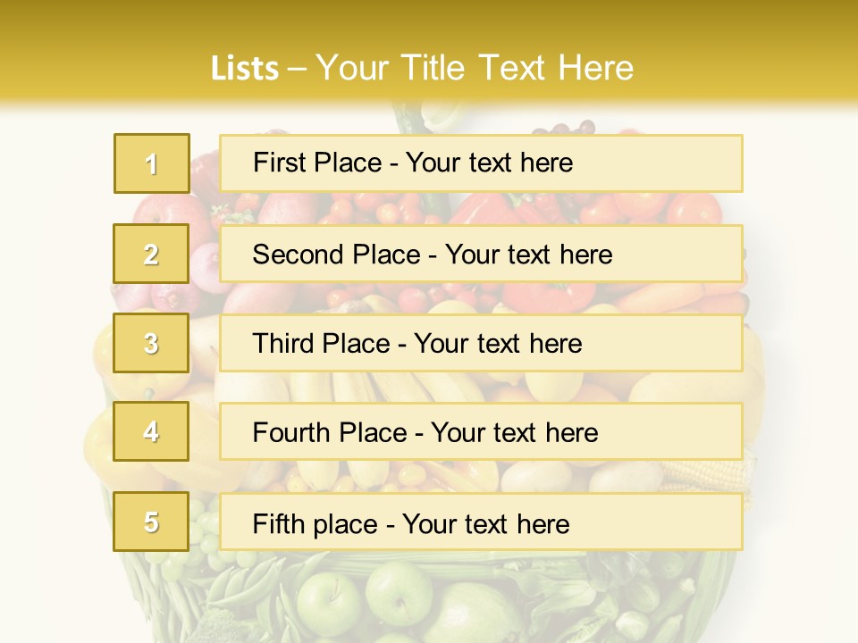 A Group Of Fruits And Vegetables Arranged In The Shape Of A Brain PowerPoint Template