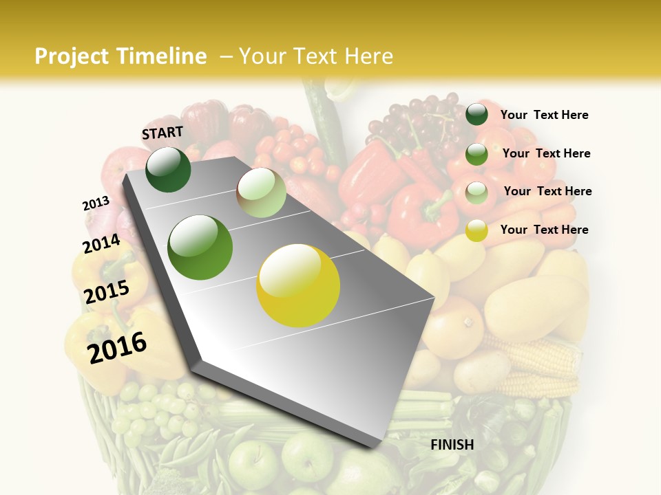 A Group Of Fruits And Vegetables Arranged In The Shape Of A Brain PowerPoint Template
