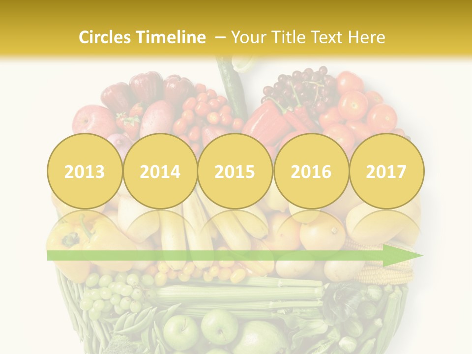 A Group Of Fruits And Vegetables Arranged In The Shape Of A Brain PowerPoint Template