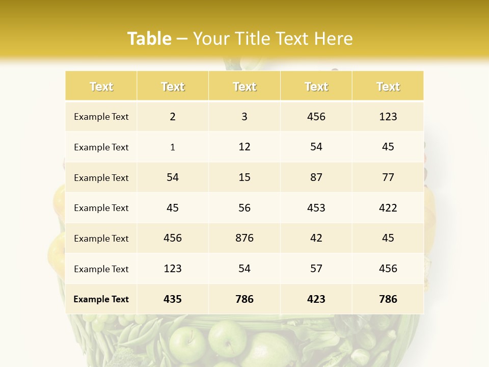A Group Of Fruits And Vegetables Arranged In The Shape Of A Brain PowerPoint Template