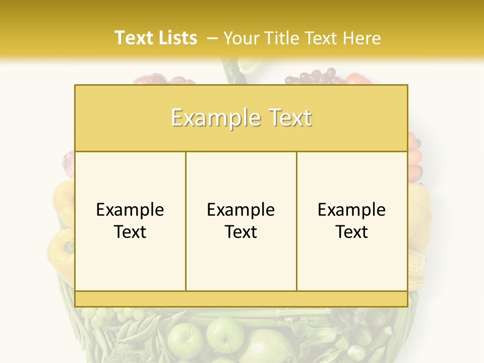 A Group Of Fruits And Vegetables Arranged In The Shape Of A Brain PowerPoint Template