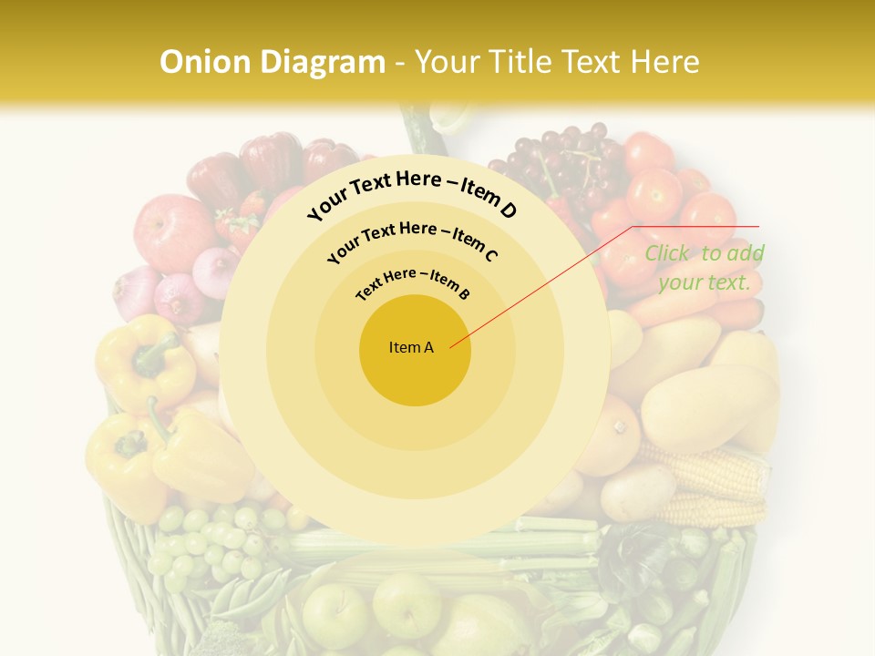 A Group Of Fruits And Vegetables Arranged In The Shape Of A Brain PowerPoint Template