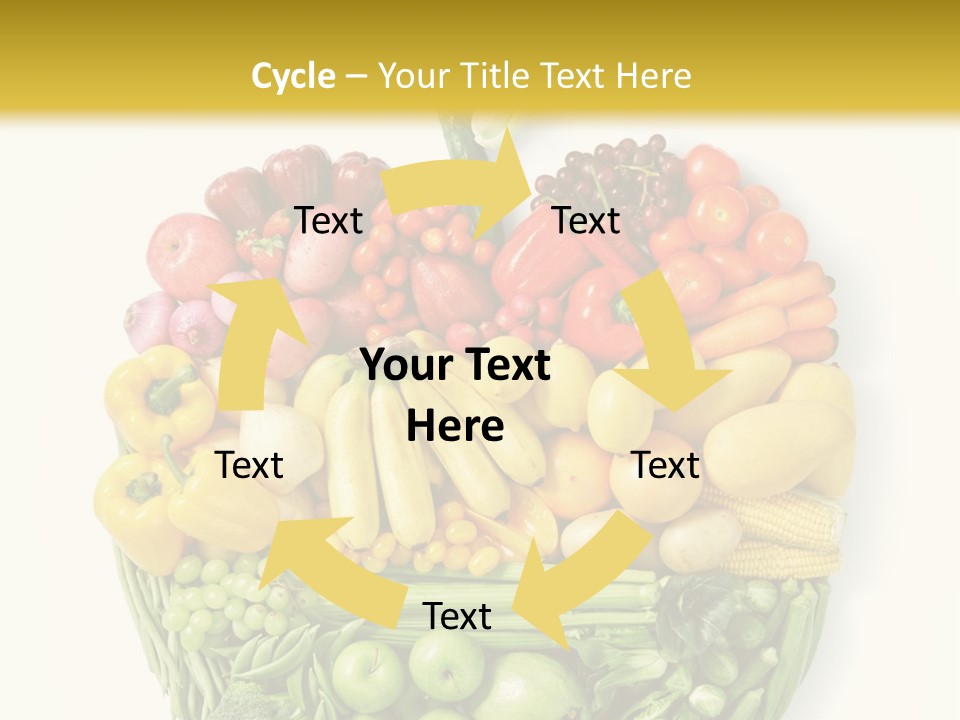 A Group Of Fruits And Vegetables Arranged In The Shape Of A Brain PowerPoint Template