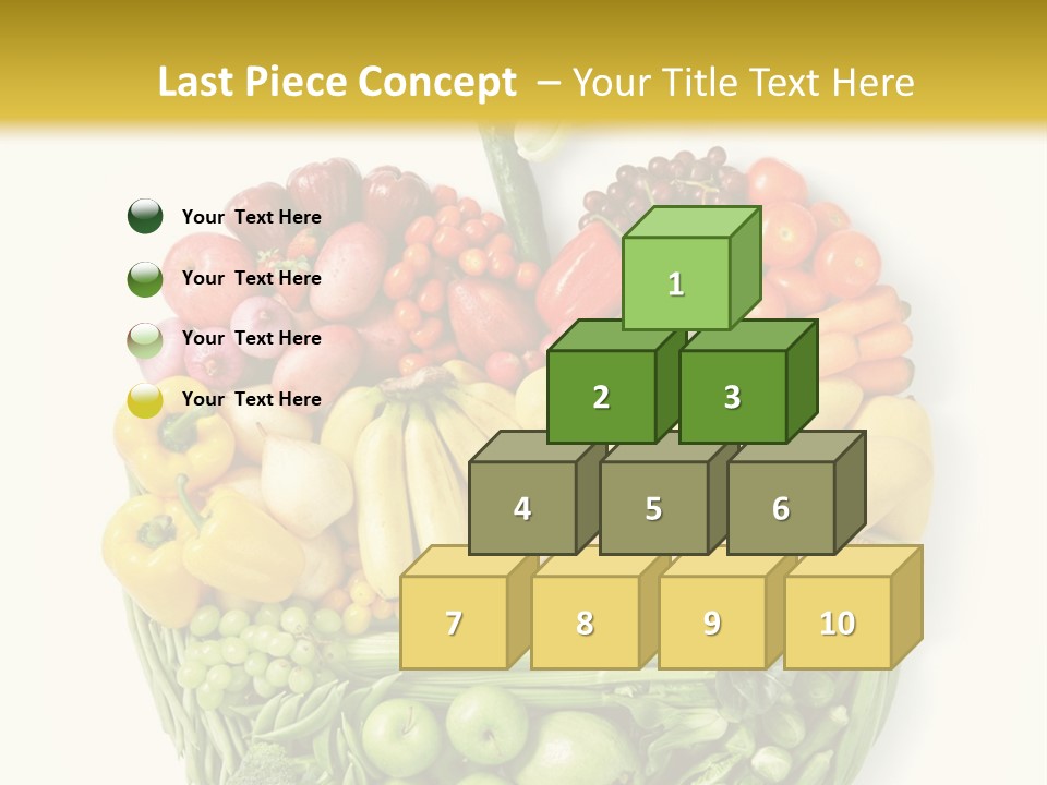 A Group Of Fruits And Vegetables Arranged In The Shape Of A Brain PowerPoint Template