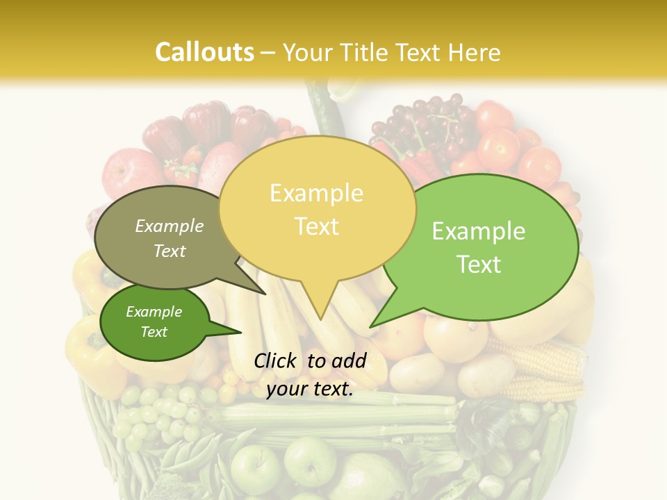 A Group Of Fruits And Vegetables Arranged In The Shape Of A Brain PowerPoint Template