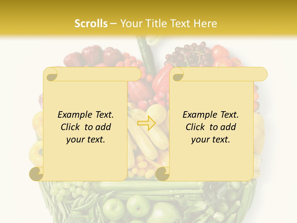 A Group Of Fruits And Vegetables Arranged In The Shape Of A Brain PowerPoint Template