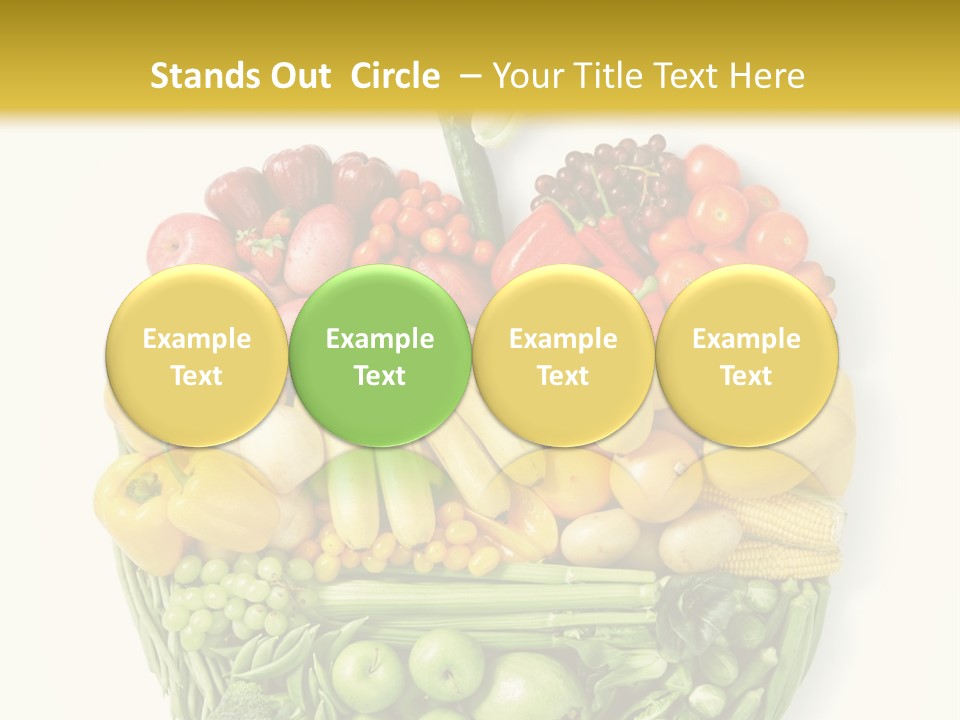 A Group Of Fruits And Vegetables Arranged In The Shape Of A Brain PowerPoint Template