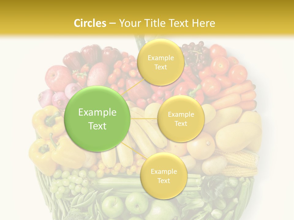 A Group Of Fruits And Vegetables Arranged In The Shape Of A Brain PowerPoint Template