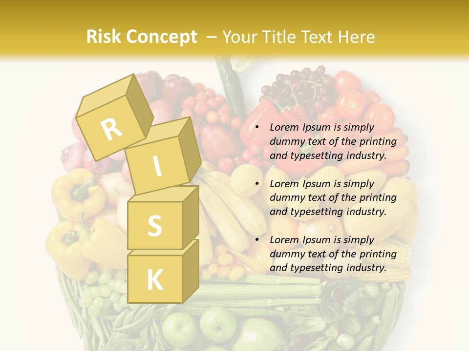 A Group Of Fruits And Vegetables Arranged In The Shape Of A Brain PowerPoint Template
