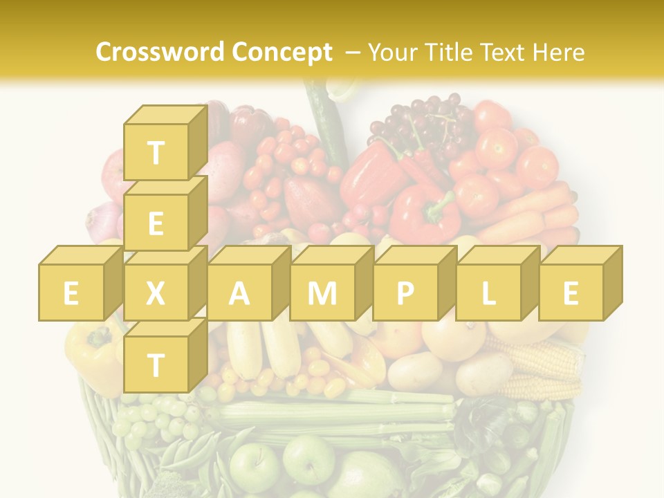 A Group Of Fruits And Vegetables Arranged In The Shape Of A Brain PowerPoint Template