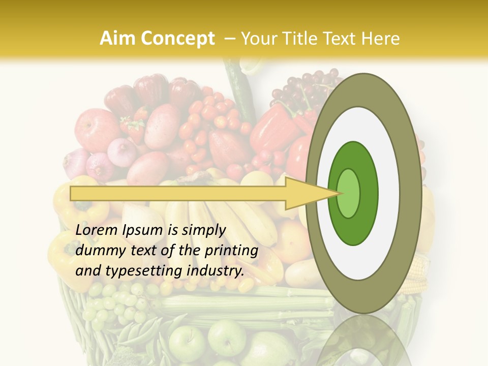 A Group Of Fruits And Vegetables Arranged In The Shape Of A Brain PowerPoint Template