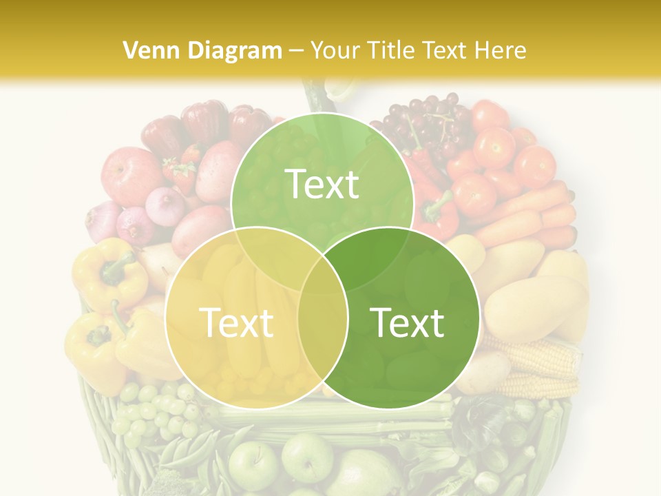 A Group Of Fruits And Vegetables Arranged In The Shape Of A Brain PowerPoint Template