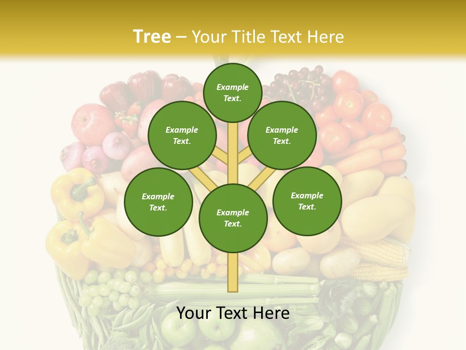A Group Of Fruits And Vegetables Arranged In The Shape Of A Brain PowerPoint Template