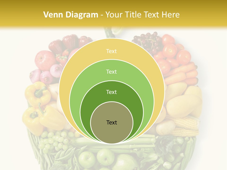 A Group Of Fruits And Vegetables Arranged In The Shape Of A Brain PowerPoint Template