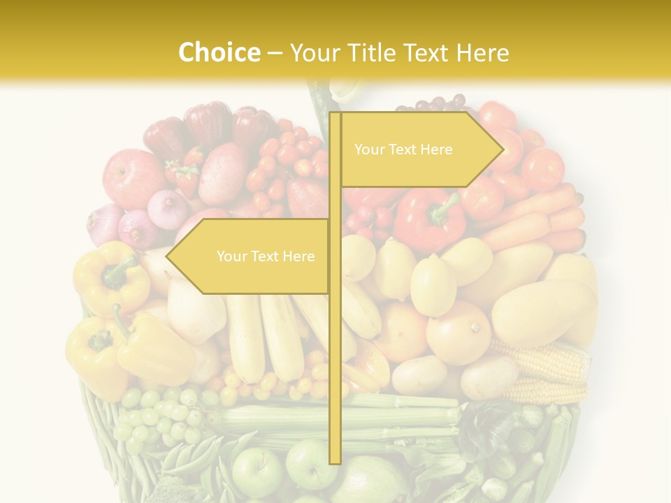 A Group Of Fruits And Vegetables Arranged In The Shape Of A Brain PowerPoint Template