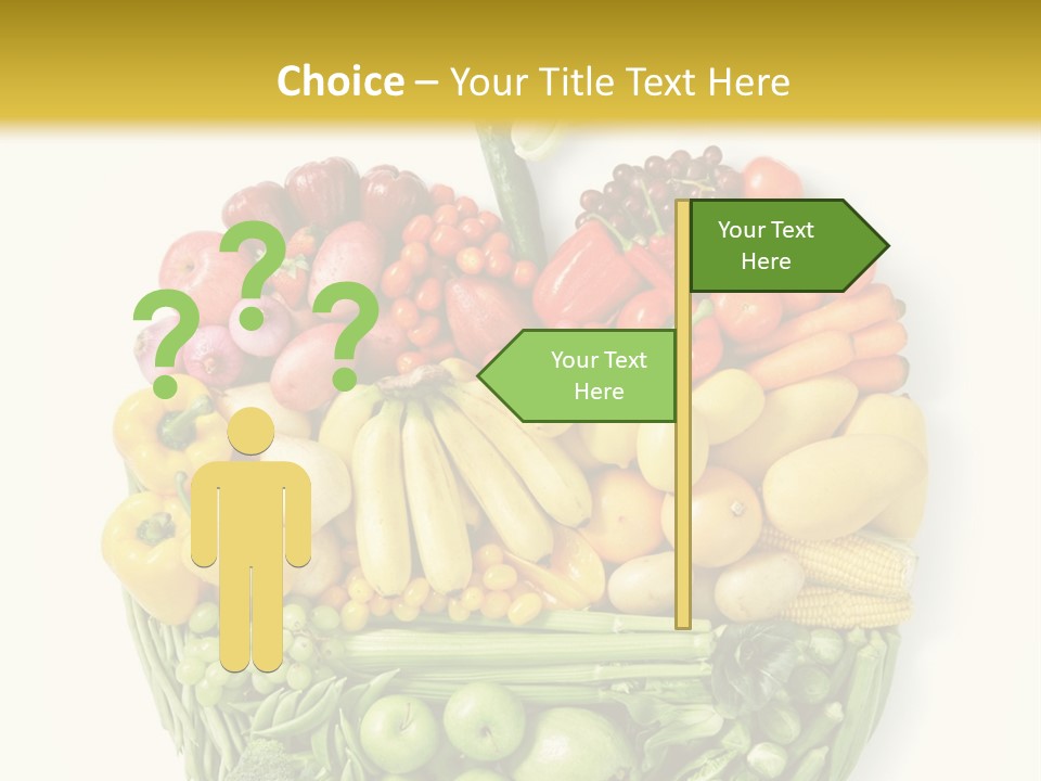A Group Of Fruits And Vegetables Arranged In The Shape Of A Brain PowerPoint Template