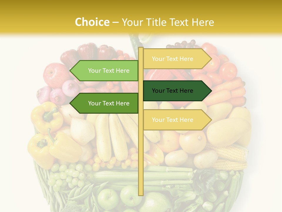 A Group Of Fruits And Vegetables Arranged In The Shape Of A Brain PowerPoint Template