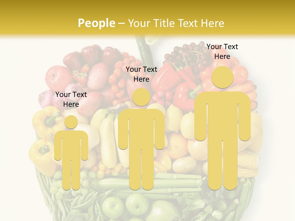 A Group Of Fruits And Vegetables Arranged In The Shape Of A Brain PowerPoint Template