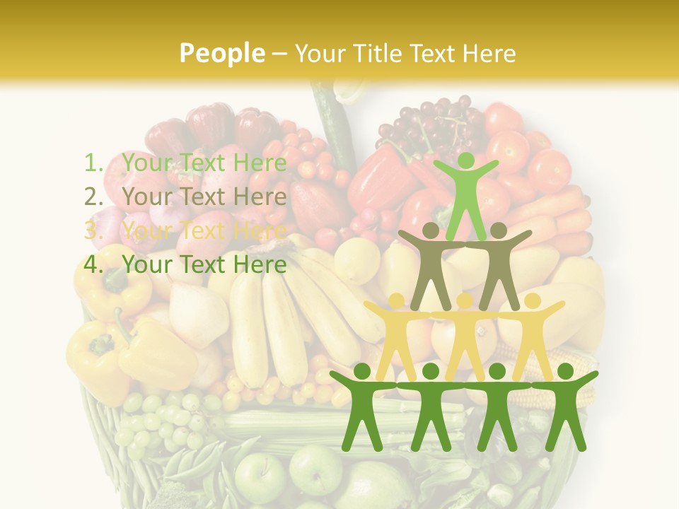 A Group Of Fruits And Vegetables Arranged In The Shape Of A Brain PowerPoint Template