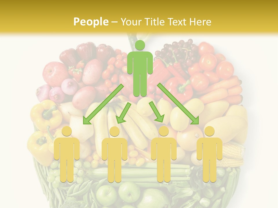 A Group Of Fruits And Vegetables Arranged In The Shape Of A Brain PowerPoint Template