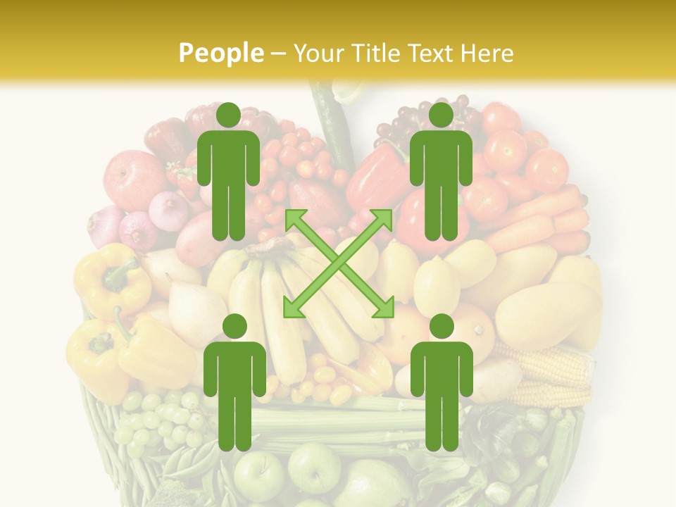 A Group Of Fruits And Vegetables Arranged In The Shape Of A Brain PowerPoint Template