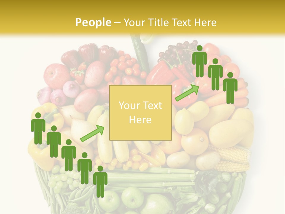 A Group Of Fruits And Vegetables Arranged In The Shape Of A Brain PowerPoint Template