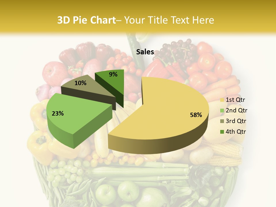 A Group Of Fruits And Vegetables Arranged In The Shape Of A Brain PowerPoint Template