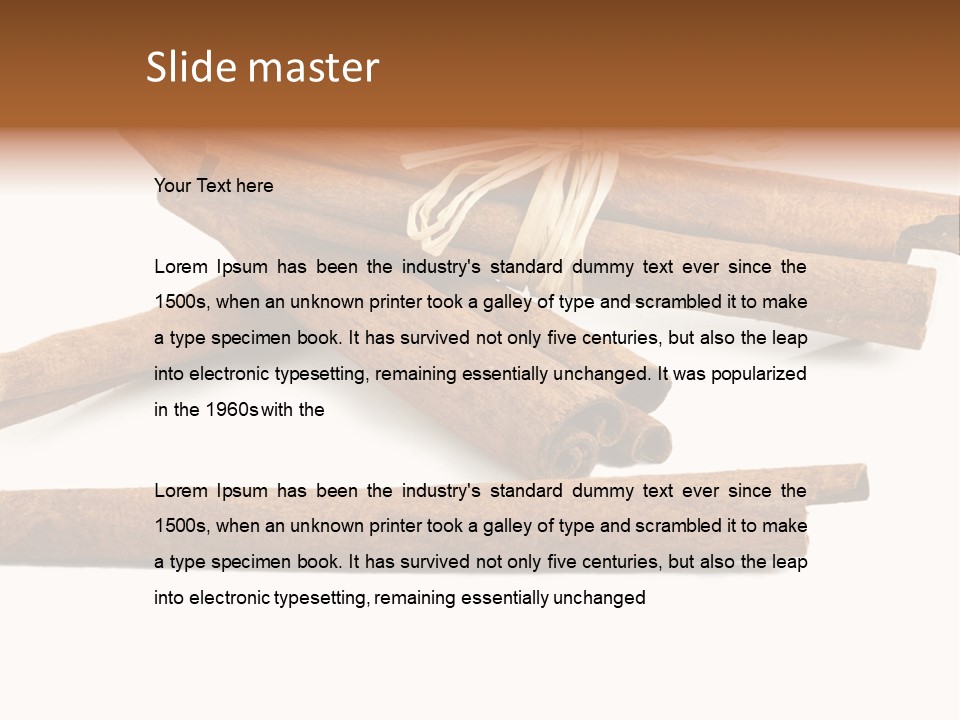 A Pile Of Cinnamon Sticks On A White Background PowerPoint Template