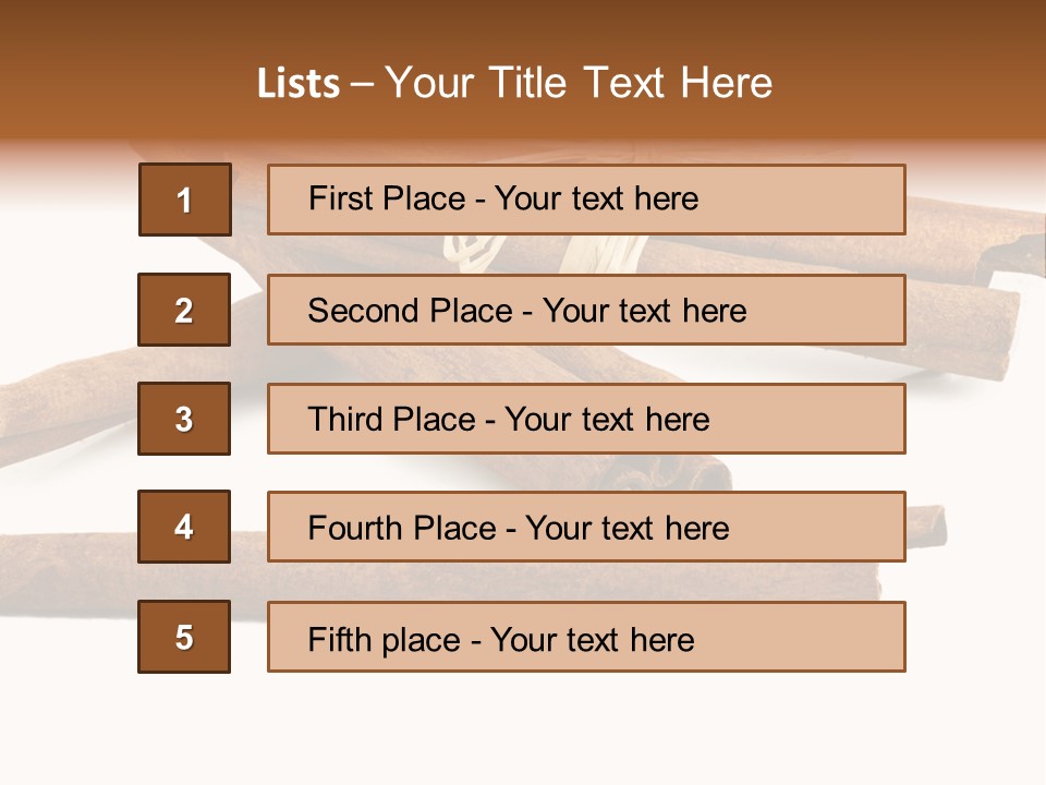 A Pile Of Cinnamon Sticks On A White Background PowerPoint Template