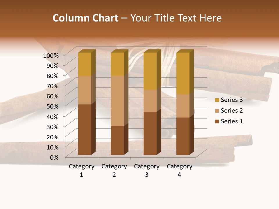 A Pile Of Cinnamon Sticks On A White Background PowerPoint Template