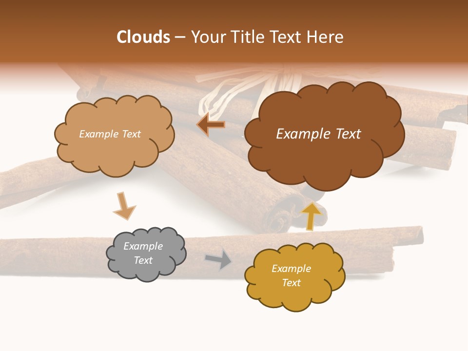 A Pile Of Cinnamon Sticks On A White Background PowerPoint Template