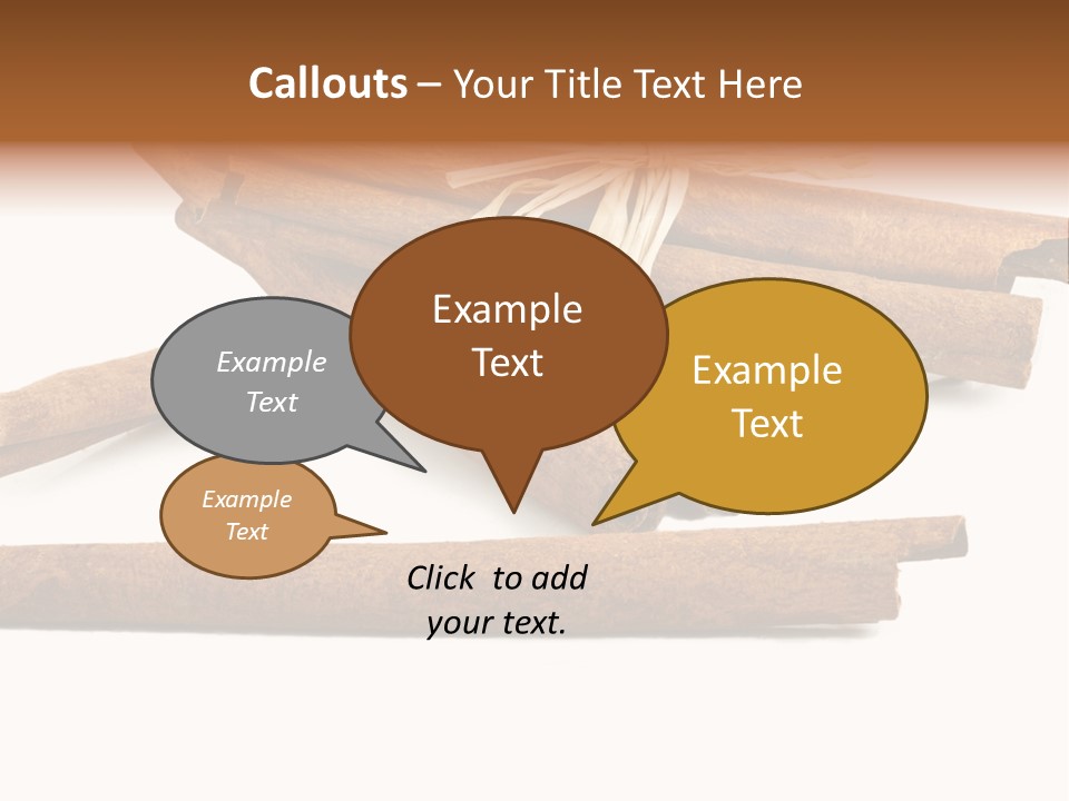 A Pile Of Cinnamon Sticks On A White Background PowerPoint Template