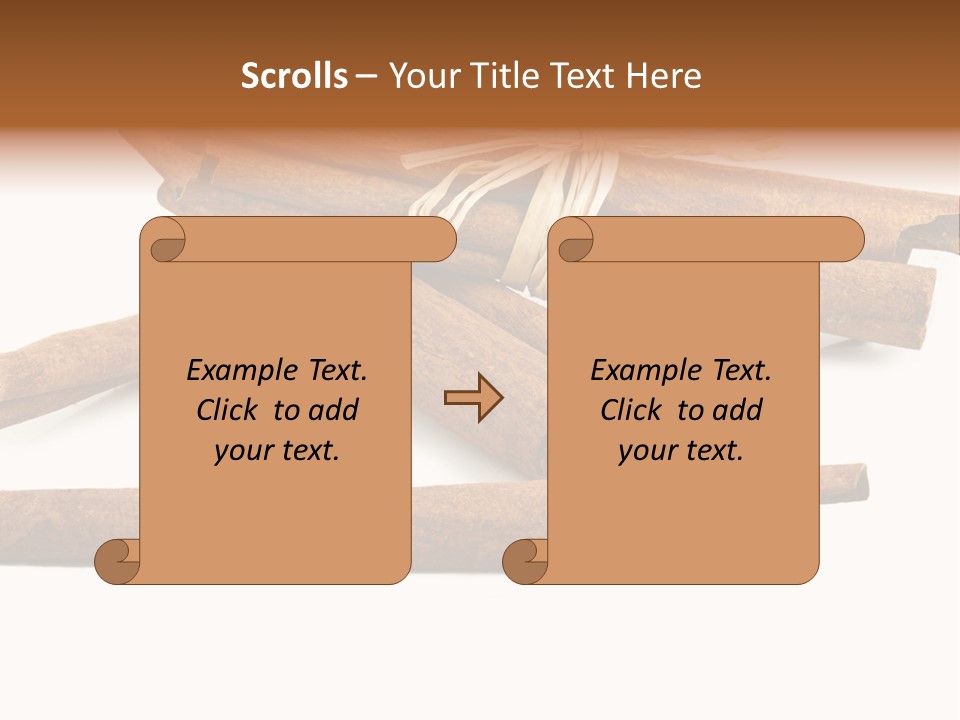 A Pile Of Cinnamon Sticks On A White Background PowerPoint Template