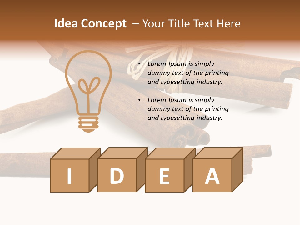 A Pile Of Cinnamon Sticks On A White Background PowerPoint Template