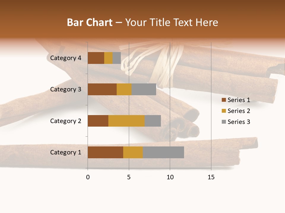 A Pile Of Cinnamon Sticks On A White Background PowerPoint Template