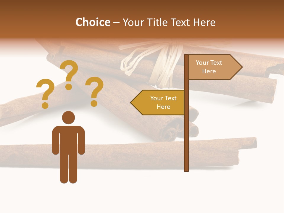 A Pile Of Cinnamon Sticks On A White Background PowerPoint Template