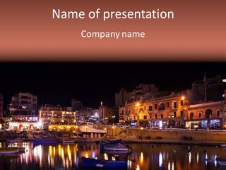 Tourism Seaside Yacht PowerPoint Template