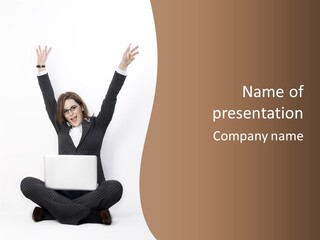 Adult Lotus Businesswoman PowerPoint Template
