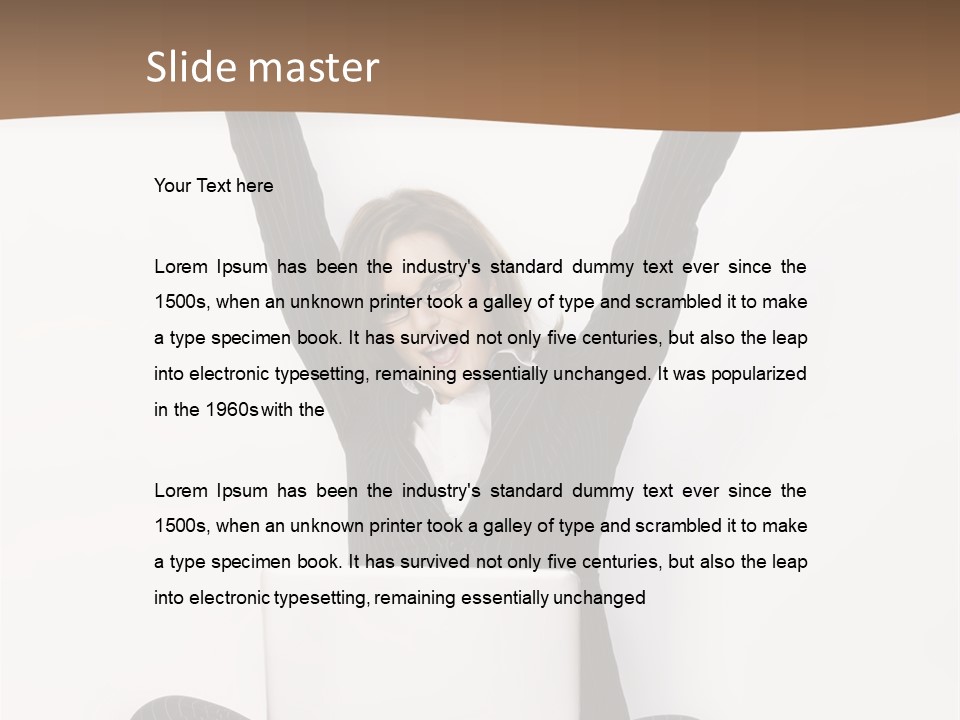 Adult Lotus Businesswoman PowerPoint Template