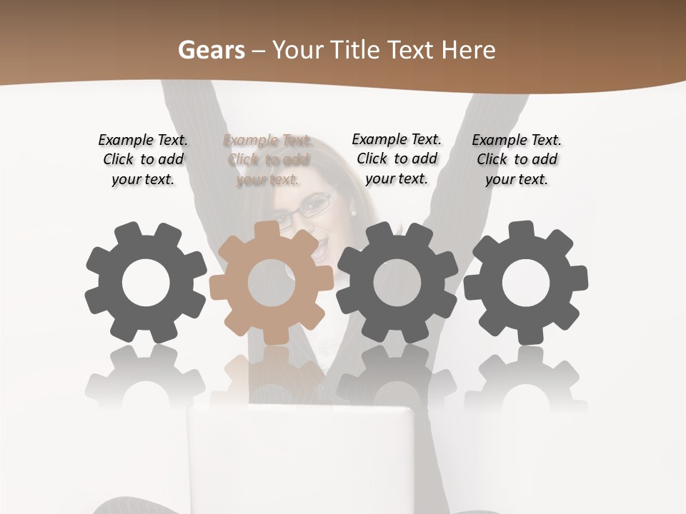 Adult Lotus Businesswoman PowerPoint Template