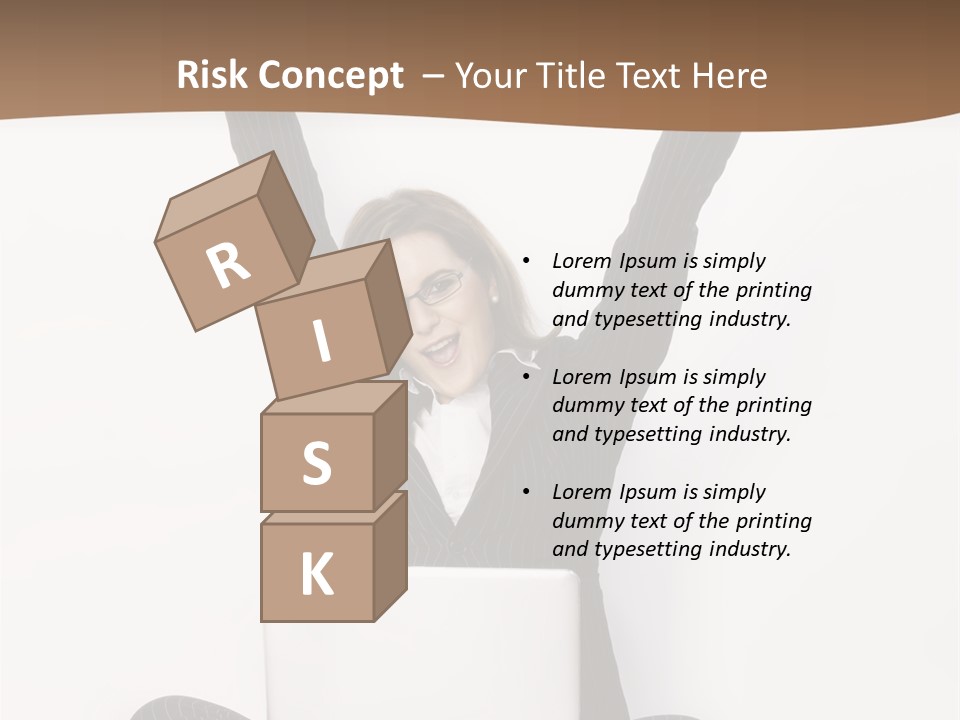 Adult Lotus Businesswoman PowerPoint Template