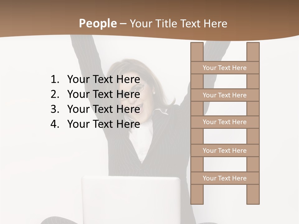 Adult Lotus Businesswoman PowerPoint Template