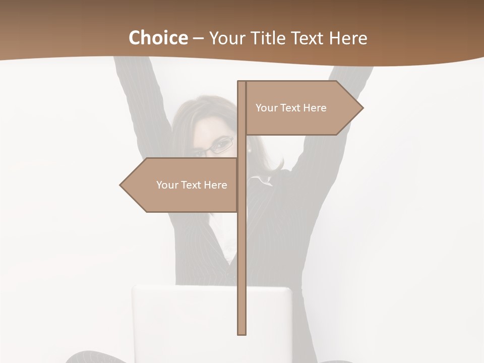 Adult Lotus Businesswoman PowerPoint Template